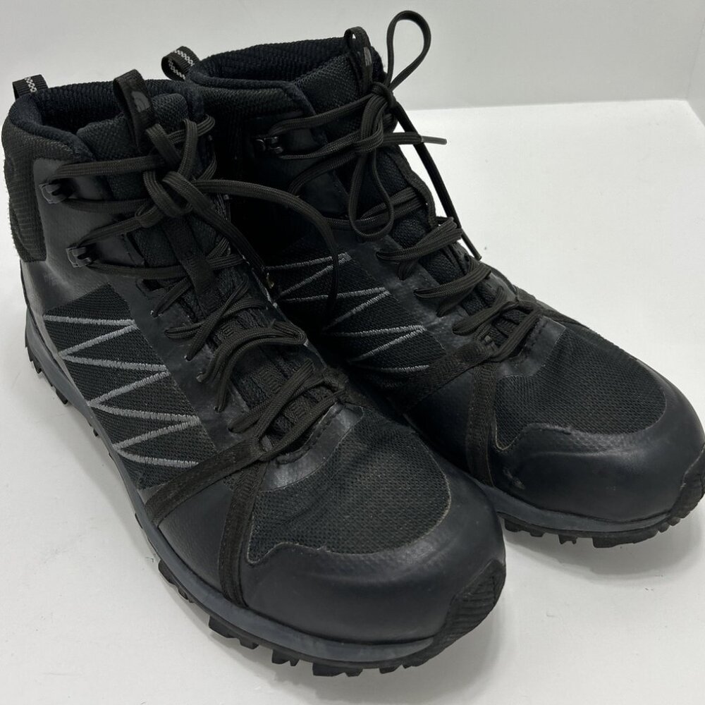 THE NORTH FACE MENS WATERPROOF HIKING BOOTS BLACK HYDROSEAL US 11 UK 10
